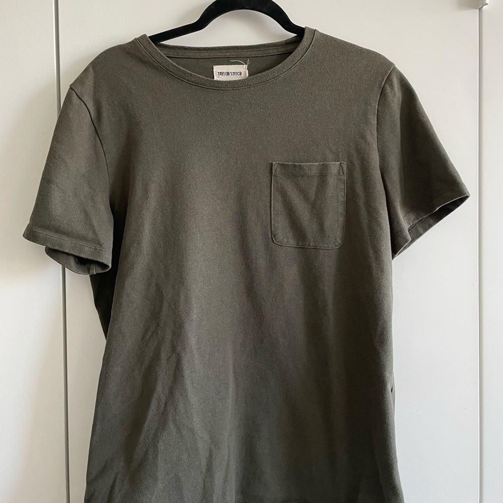 Taylor Stitch Heavyweight T-Shirt Green Large